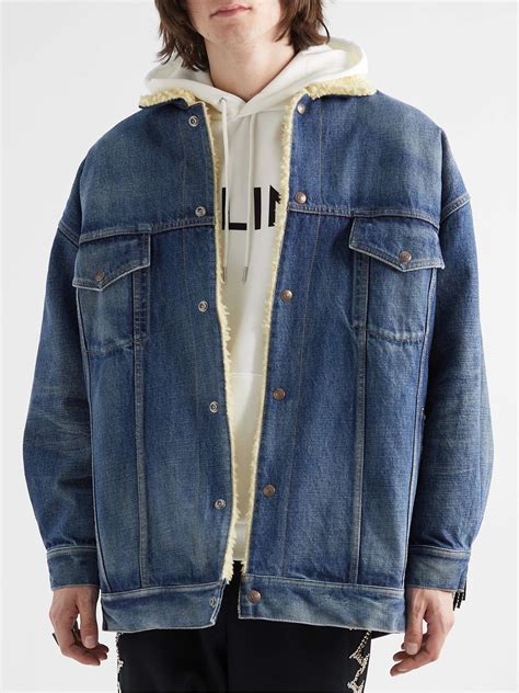 celine logo denim jacket|Celine men's oversized jacket.